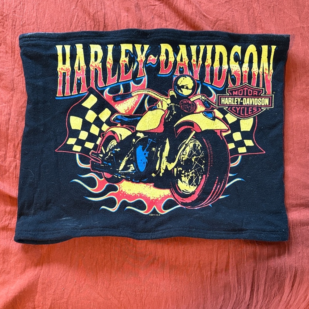 Harley-Davidson Racing Flames Bandeau Top in Black